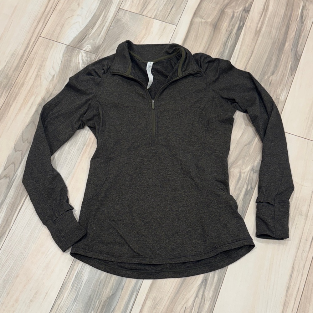 Women’s Lululemon Athletica Extra Mile 1/2 Zip Long Sleeve Shirt | Size 8